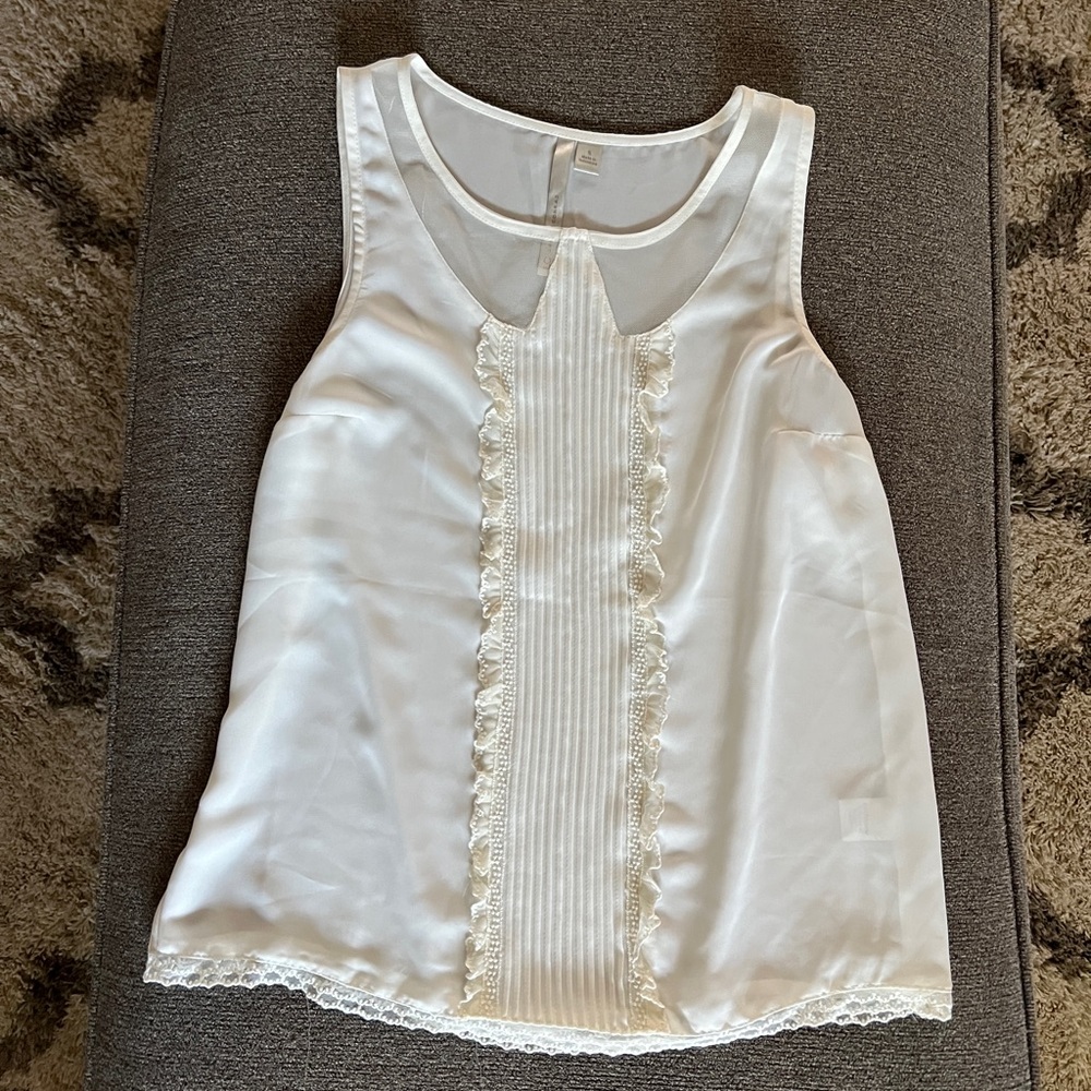 LC Lauren Conrad Cream Sleeveless Top